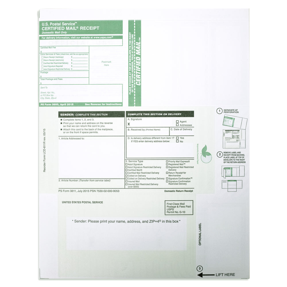 Form LCD 811 USPS 3800 Set Of 100 Sheets Form lcd 811 usps 3800 set of 100 sheets